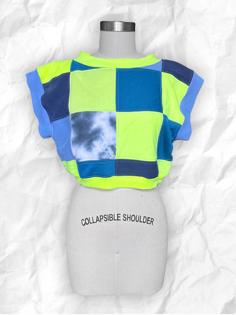 Sweatshirt Vest - Blue/Neon