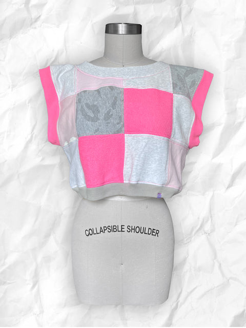 Sweatshirt Vest - Pink/Gray