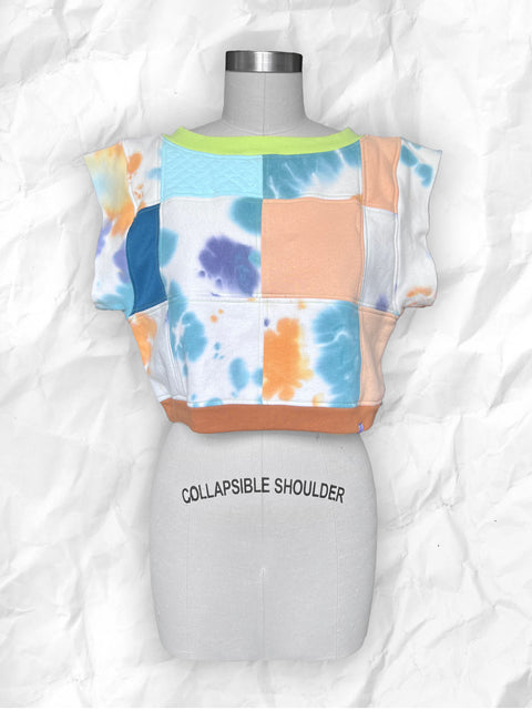 Sweatshirt Vest - Orange/Blue